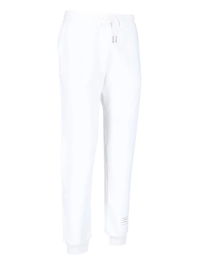 Thom Browne White Loopback Stripe Sweatpants In White