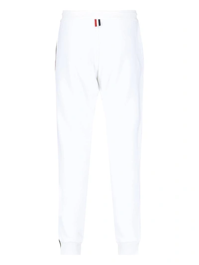 Thom Browne White Loopback Stripe Sweatpants In White