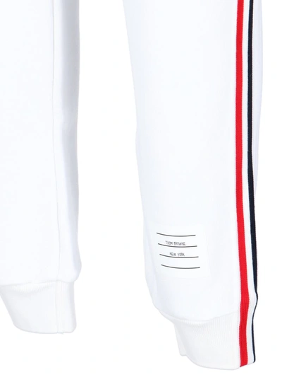 Thom Browne White Loopback Stripe Sweatpants In White