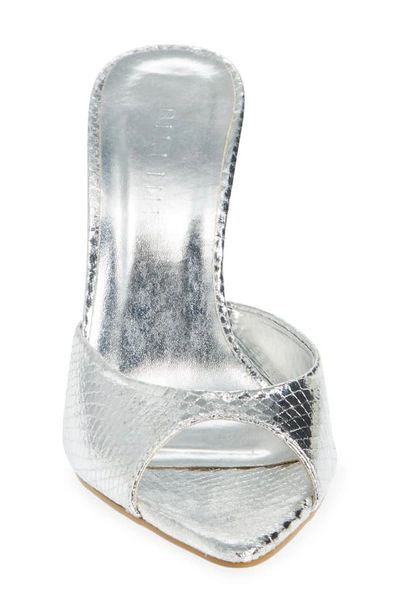 Shop Billini Lila Metallic Snakeskin Embossed Sandal In Silver Scale