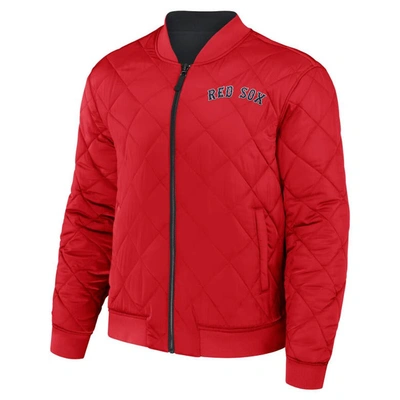 Shop Darius Rucker Collection By Fanatics Black/red Boston Red Sox Reversible Full-zip Bomber Jacket