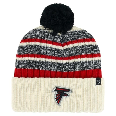 Shop 47 '  Natural Atlanta Falcons  Tavern Cuffed Knit Hat With Pom In Cream