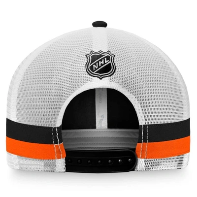 Shop Fanatics Branded Black/white Philadelphia Flyers Fundamental Striped Trucker Adjustable Hat
