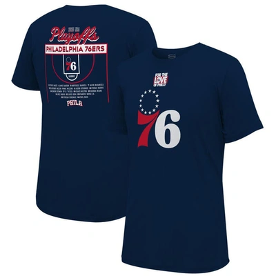Shop Stadium Essentials Unisex   Navy Philadelphia 76ers 2023 Nba Playoffs Roster T-shirt