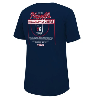 Shop Stadium Essentials Unisex   Navy Philadelphia 76ers 2023 Nba Playoffs Roster T-shirt