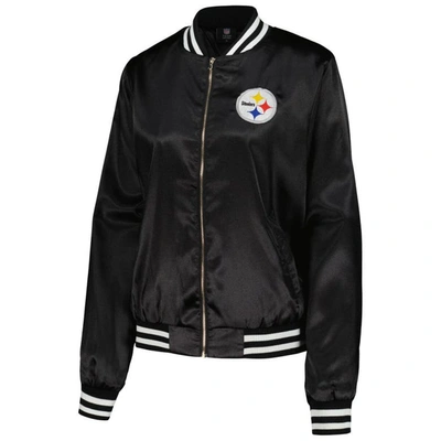 Shop Cuce Black Pittsburgh Steelers Rhinestone Full-zip Varsity Jacket