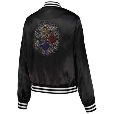 Shop Cuce Black Pittsburgh Steelers Rhinestone Full-zip Varsity Jacket