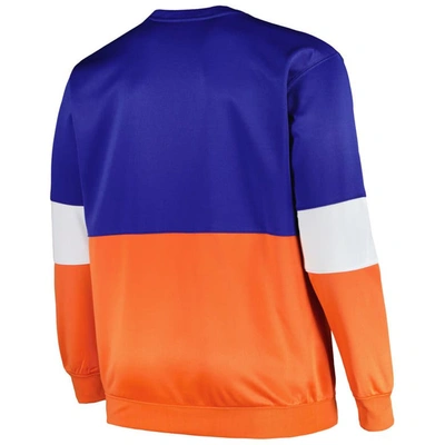 Shop Fanatics Branded Blue/orange New York Knicks Big & Tall Split Pullover Sweatshirt