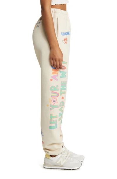 The Mayfair Group Angels All Around You Graphic Joggers In Ivory