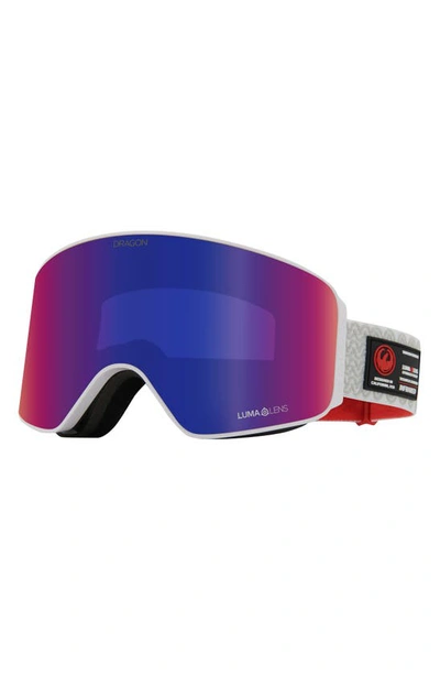 Shop Dragon Nfx Mag Otg 61mm Snow Goggles With Bonus Lens In Gypsum Ll Solace Ir Ll Violet