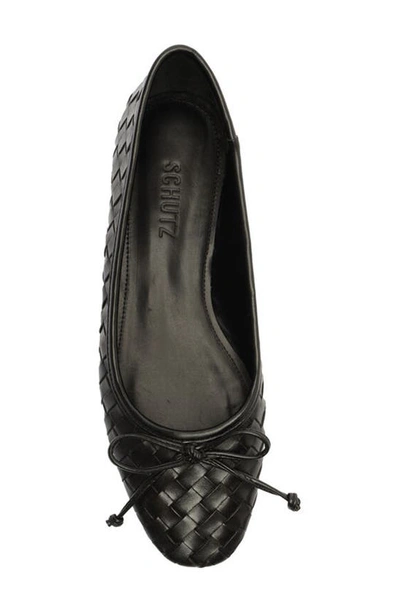 Shop Schutz Arissa Woven Ballet Flat In Black