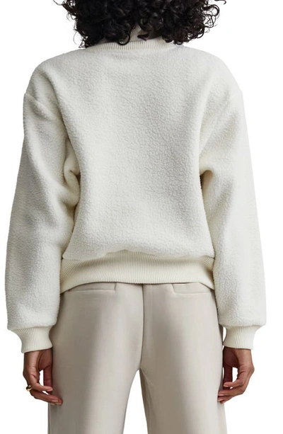 Varley Roselle Recycled Fleece Half-zip Sweater In Egret