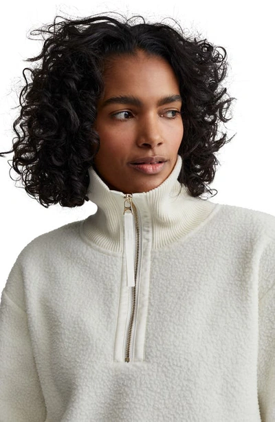 Varley Roselle Recycled Fleece Half-zip Sweater In Egret