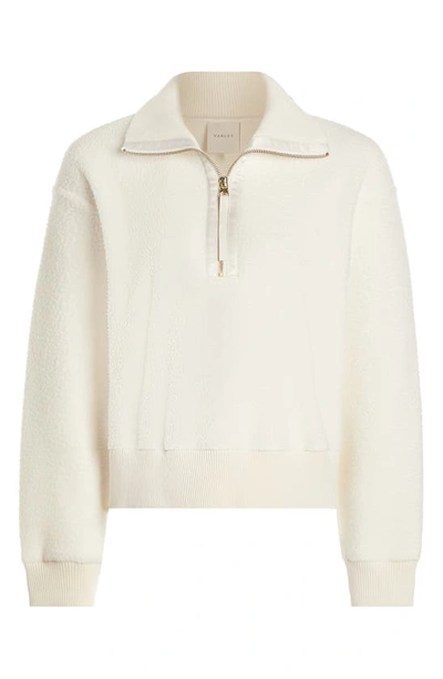 Varley Roselle Recycled Fleece Half-zip Sweater In Egret