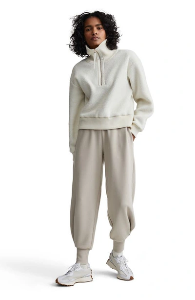 Varley Roselle Recycled Fleece Half-zip Sweater In Egret