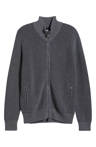 Shop Hugo Boss Boss Mabeo Cotton & Wool Zip Cardigan In Medium Grey