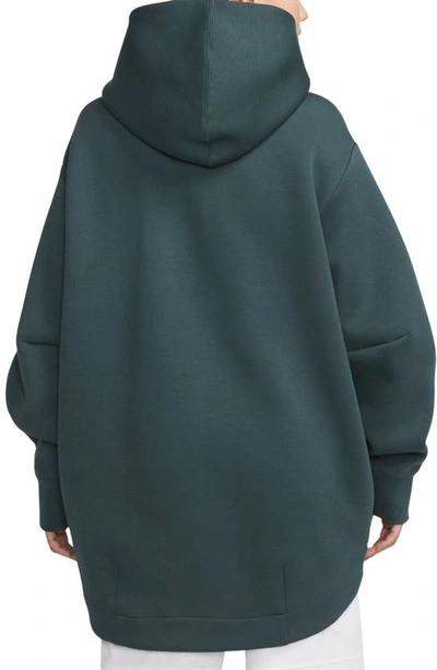 Nike Sportswear Tech Fleece Zip Hoodie In Deep Jungle/ Black
