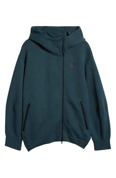 Nike Sportswear Tech Fleece Zip Hoodie In Deep Jungle/ Black