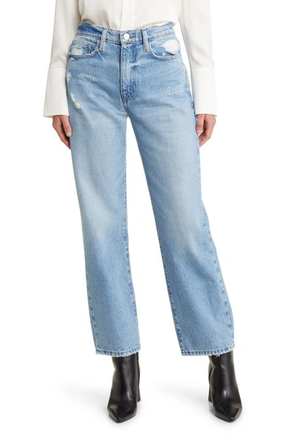 Shop Frame Le Jane Ankle Wide Leg Jeans In Baines Rips