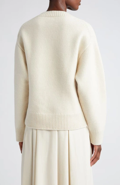 Shop Totême Toteme Wool & Cashmere V-neck Sweater In Snow