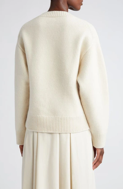 Shop Totême Wool & Cashmere V-neck Sweater In Snow