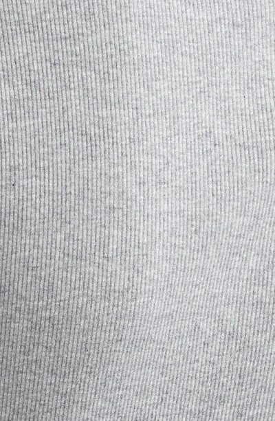 Shop Totême Classic Long Sleeve Stretch Organic Cotton Rib Top In Grey Melange