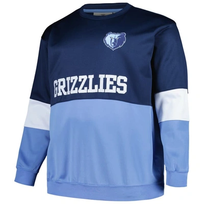 Shop Fanatics Branded Navy/light Blue Memphis Grizzlies Big & Tall Split Pullover Sweatshirt