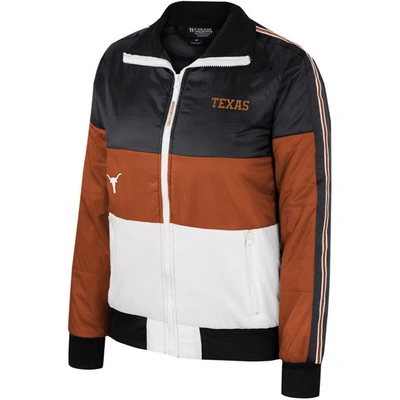 Shop The Wild Collective Texas Orange Texas Longhorns Color-block Puffer Full-zip Jacket In Burnt Orange