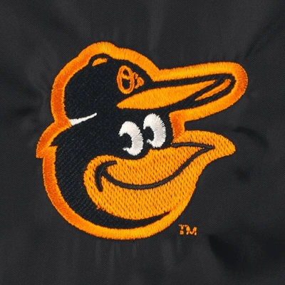 DUNBROOKE DUNBROOKE  BLACK BALTIMORE ORIOLES COACH'S RAGLAN FULL-SNAP WINDBREAKER JACKET 
