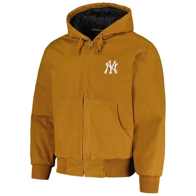Shop Dunbrooke Brown New York Yankees Dakota Work Full-zip Hoodie Jacket