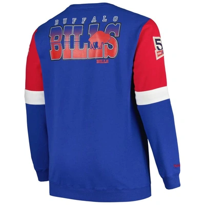 Shop Mitchell & Ness Royal Buffalo Bills Big & Tall Fleece Pullover Sweatshirt