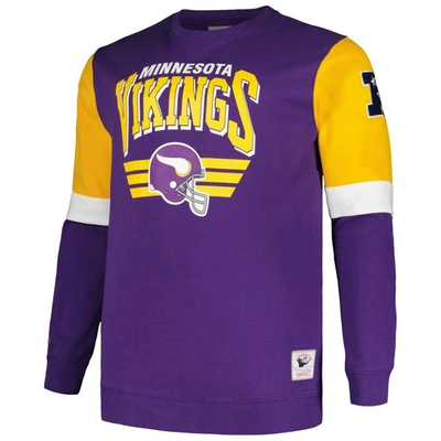 Shop Mitchell & Ness Purple Minnesota Vikings Big & Tall Fleece Pullover Sweatshirt