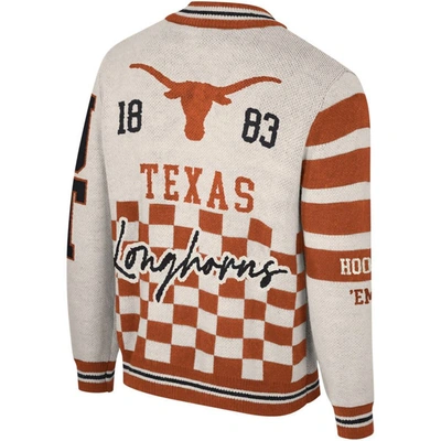 The Wild Collective Unisex  Cream Texas Longhorns Jacquard Full-zip Sweater In Cream