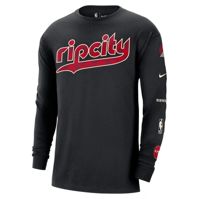 Shop Nike Black Portland Trail Blazers 2023/24 City Edition Max90 Expressive Long Sleeve T-shirt