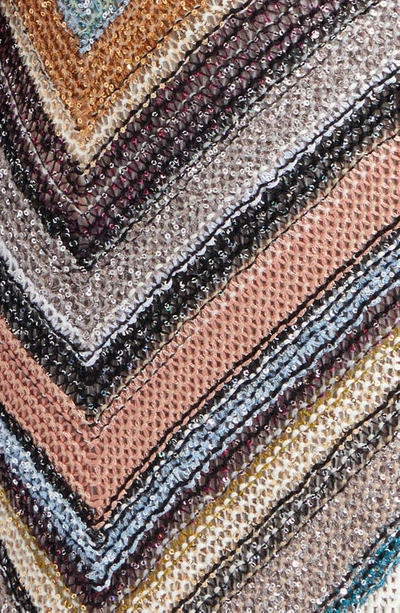 Shop Missoni Sequin Chevron Stripe Sleeveless Midi Dress In Telaio Sera Zigzag Var Multi