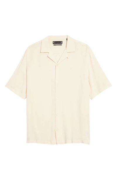 Shop Allsaints Venice Relaxed Fit Short Sleeve Button-up Camp Shirt In Oaty Taupe