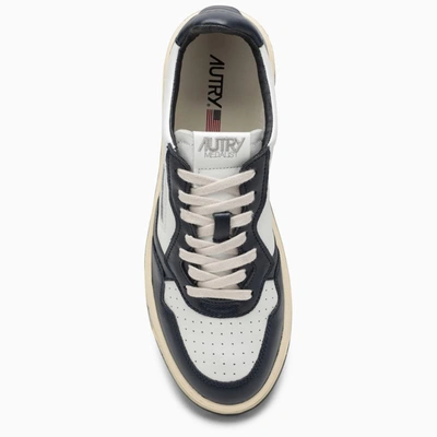 Shop Autry White/blue Medalist Low-top Sneakers