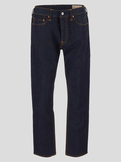 Shop Evisu Daruma Appliqué Carrot Fit Jeans In Blue