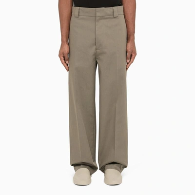 Shop Fear Of God Eternal Baggy Trousers Grey In Brown