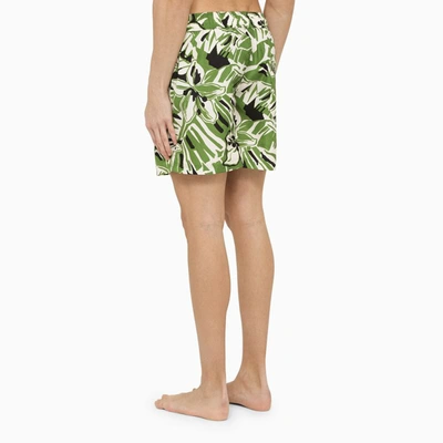 Shop Palm Angels Multicolor Printed Swim Boxer Shorts In Green