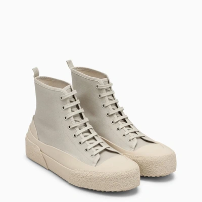 Studio Nicholson High-top Canvas Trainer Textured Sole In Beige