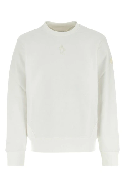 Shop Moncler Man White Cotton Sweatshirt