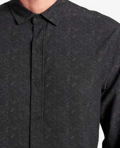 Kenneth Cole Stretch Print Button-down Shirt In Brown