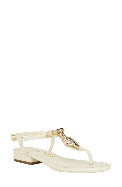 Shop Guess Jiarella Ankle Strap Sandal In Ivory