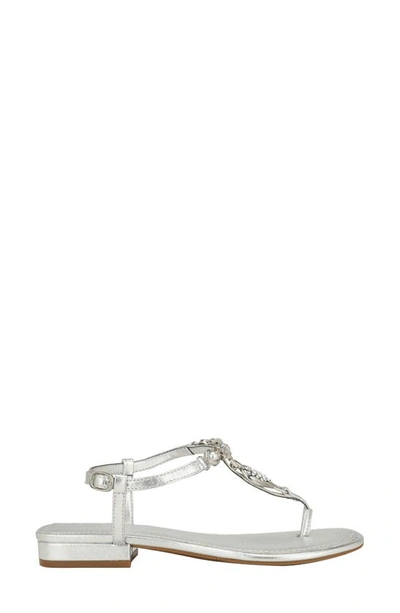 Shop Guess Jiarella Ankle Strap Sandal In Silver