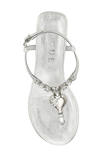 Shop Guess Jiarella Ankle Strap Sandal In Silver