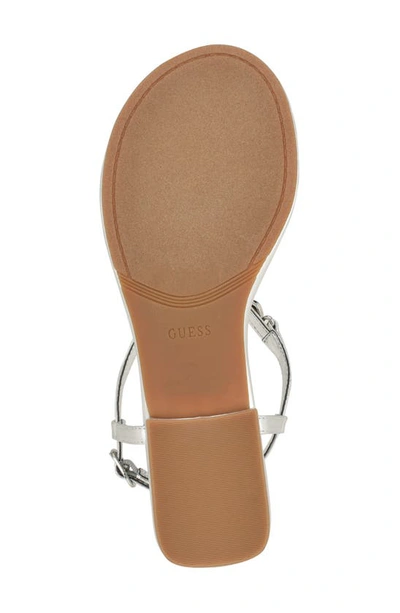 Guess Jiarella Ankle Strap Sandal In Silver
