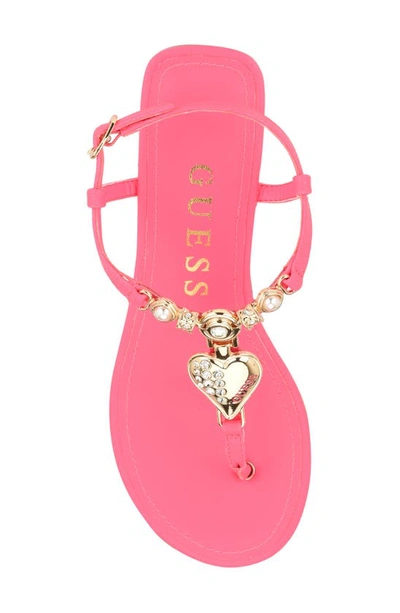 Shop Guess Jiarella Ankle Strap Sandal In Medium Pink