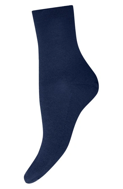 Shop Wolford Cashmere & Silk Blend Crew Socks In Navy