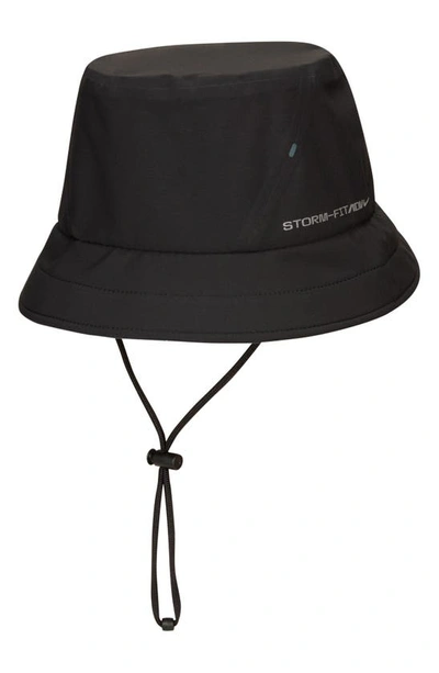 Shop Nike Storm-fit Adv Apex Waterproof Bucket Hat In Black/ Anthracite/ Silver